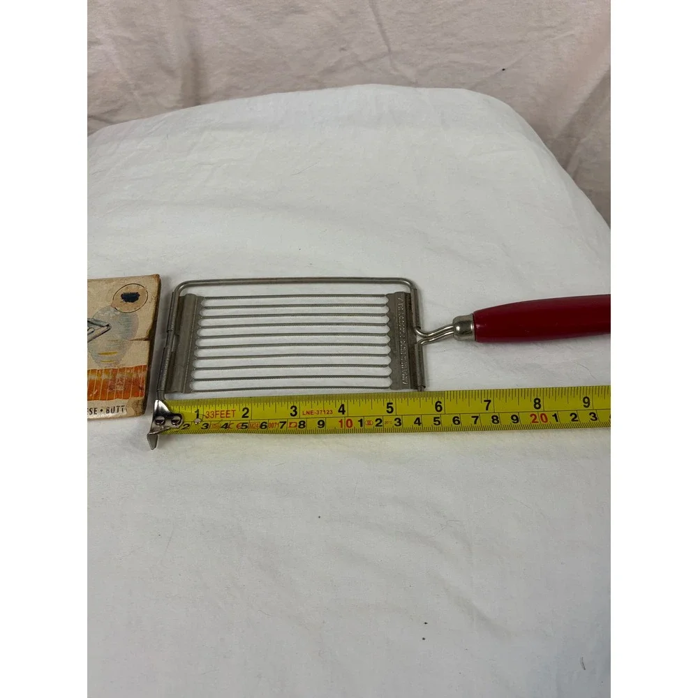 Vintage Ekco Miracle Tomato Slicer Red Handle T-6321P Kitchen Tool with Box